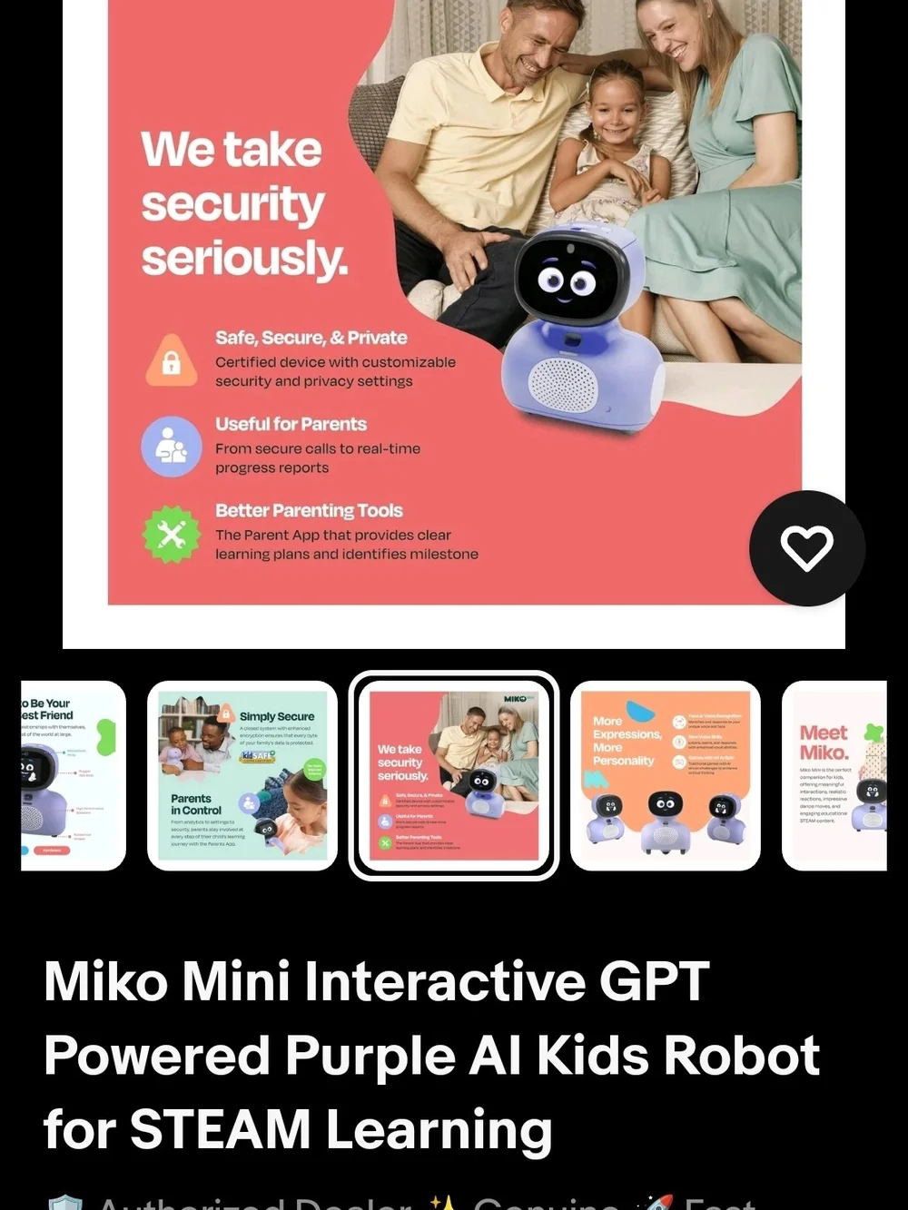 Miko Mini+ AI Powered Kid-Safe Robot